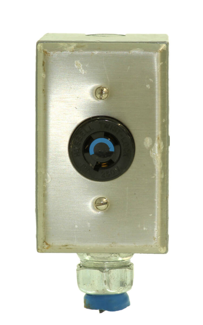 Hubbell HBL4560 Receptacle 15A 250V 2 Pole 3 Wire Grounding Twist Lock Industrial Single Flush Mount