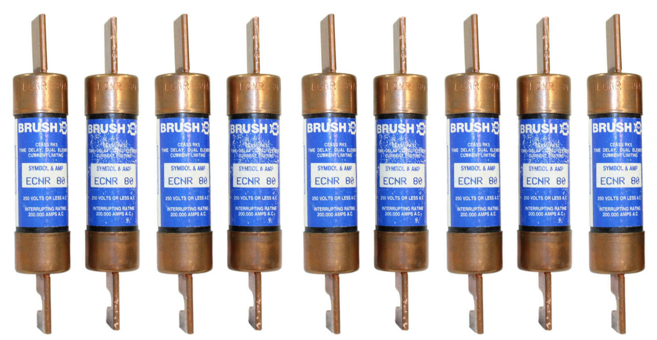 Brush ECNR80 Dual-Element Time-Delay Fuse 80A 250V