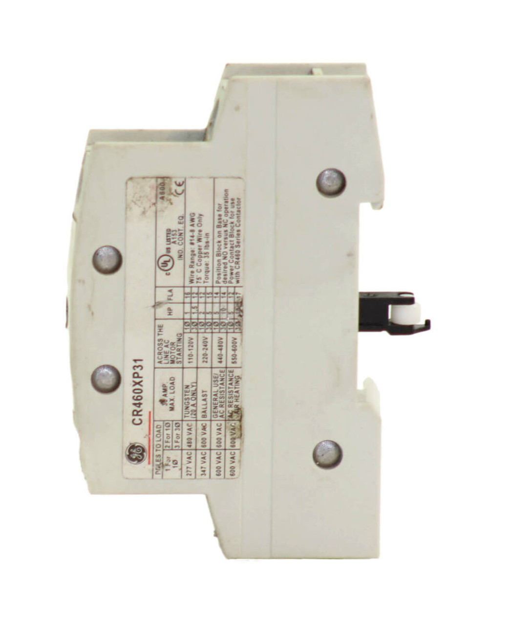 General Electric CR460XP31 Power Pole Single, for Lighting Contactor