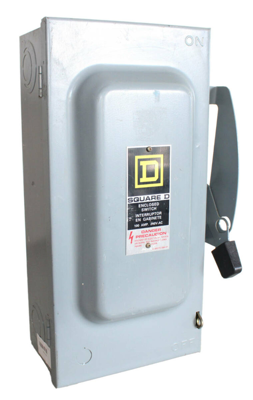 Square D D323N Fusible Disconnect 100A 240V 3P 30HP NEMA 1 General Duty