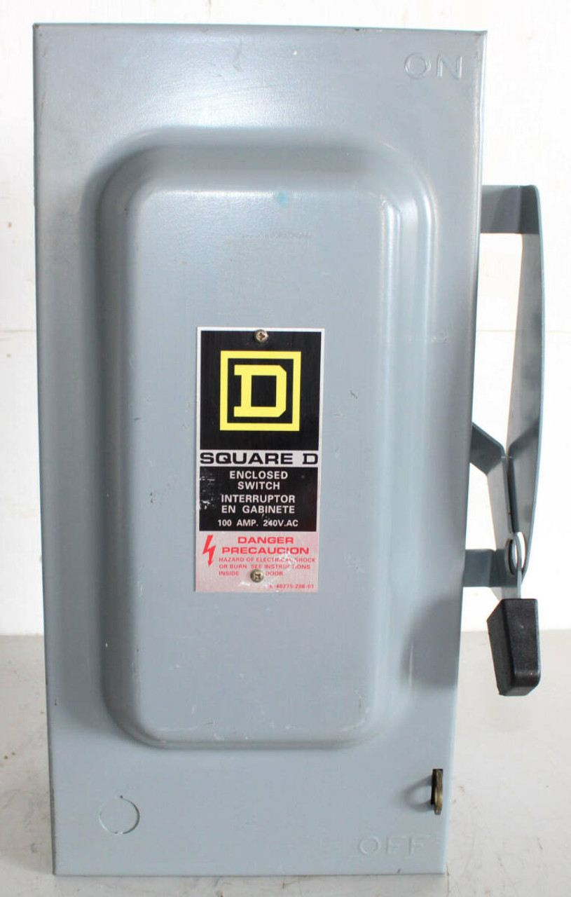 Square D D323N Fusible Disconnect 100A 240V 3P 30HP NEMA 1 General Duty