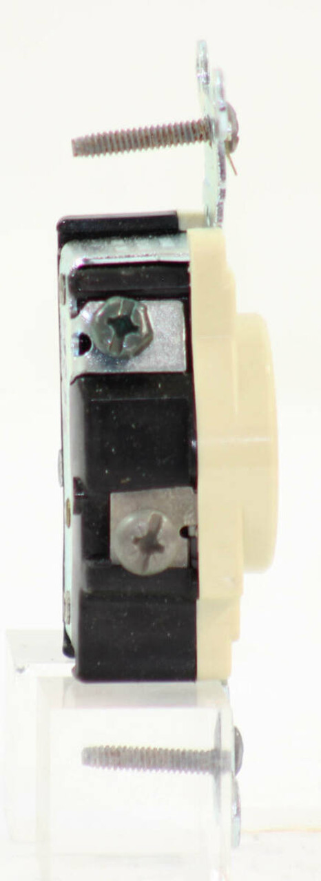 Leviton 5351-I Single Receptacle 20A 125V 2 Pole 3 Wire Self Grounding Side Wired