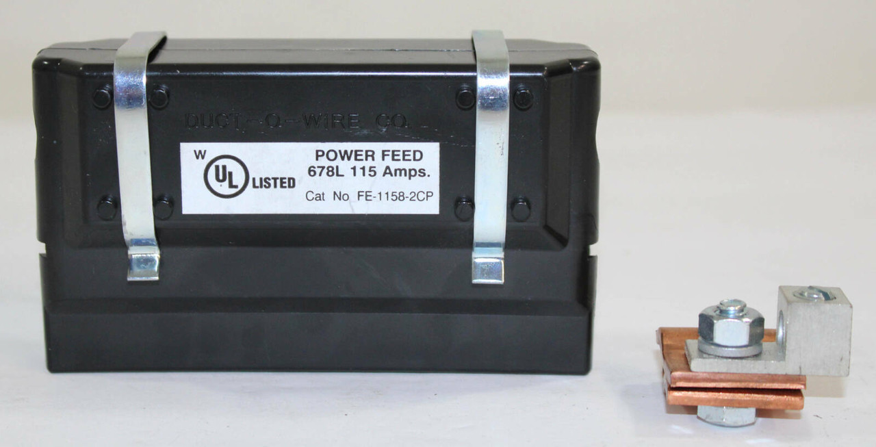 Duct-O-Wire FE-1158-2CP Power Feed 110 Amp Rated Copper For FE-908-2 systems Allows up to # 2 AWG cable