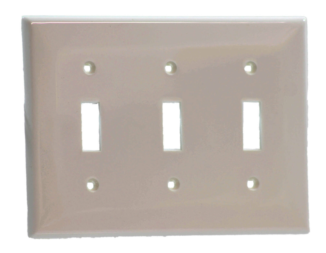 Leviton 002-80711-W 3-Gang Toggle Switch Wallplate Material: Nylon Color: White