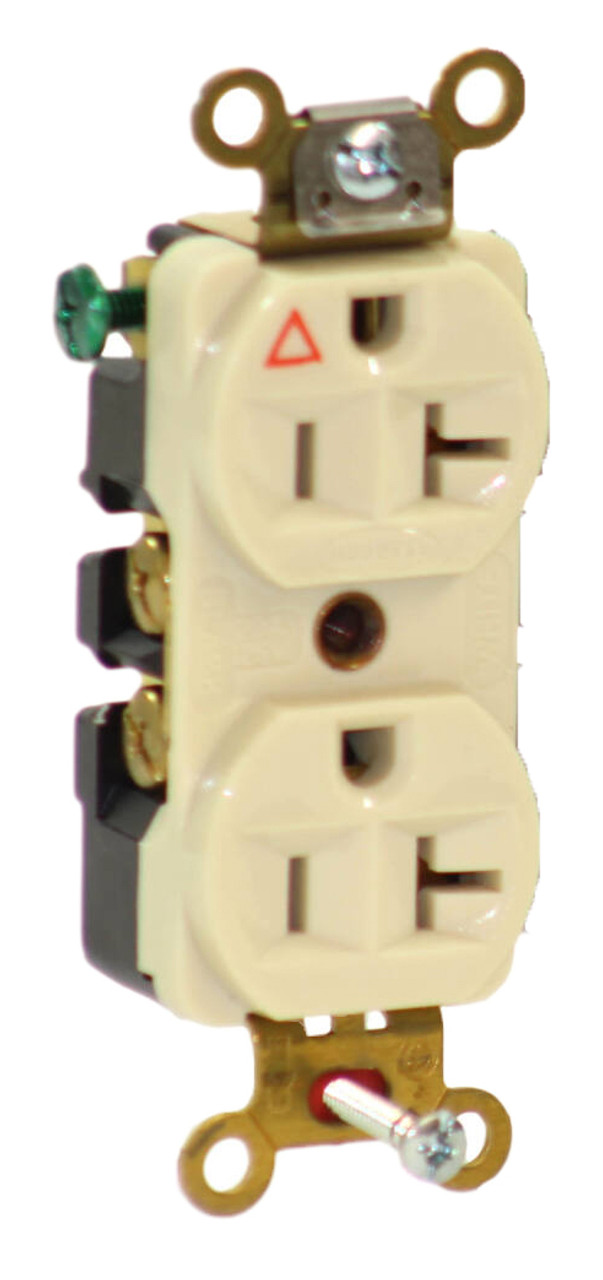 Hubbell IG5362I Duplex Receptacles 20A 1 HP 125VAC NEMA: 5-20R 2-Pole 3-Wire Grounding