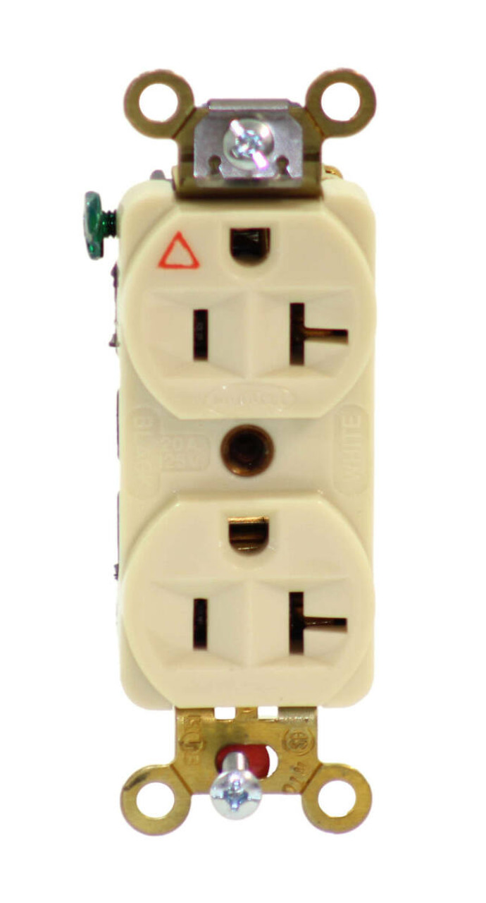 Hubbell IG5362I Duplex Receptacles 20A 1 HP 125VAC NEMA: 5-20R 2-Pole 3-Wire Grounding