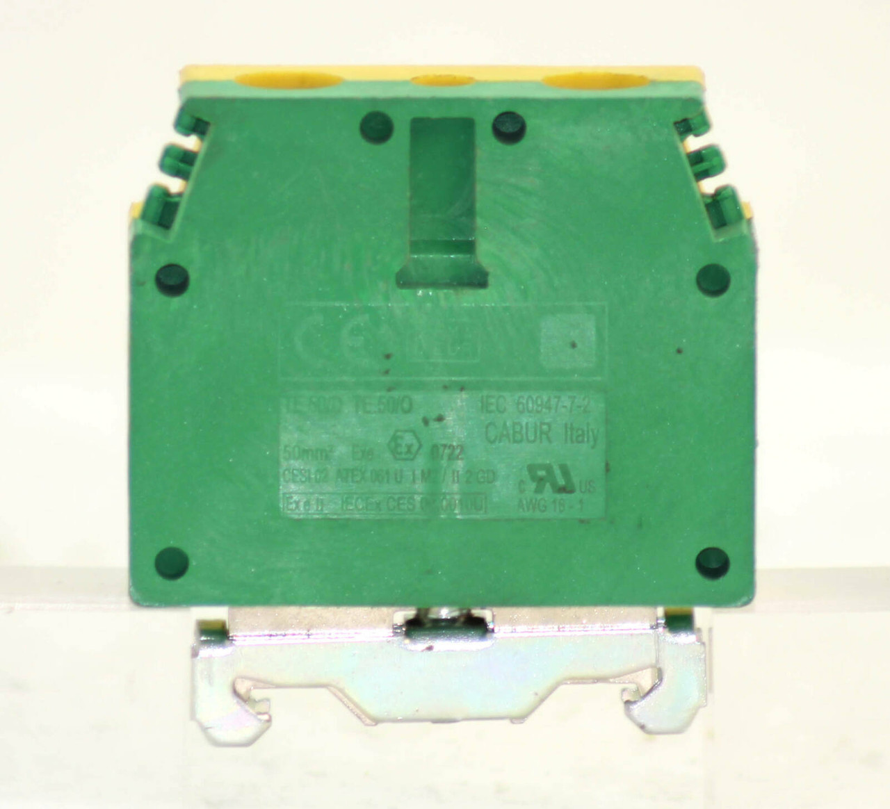 Cabur TE50D Green-Yellow Terminal Block Connector 125A 1P 16-1AWG