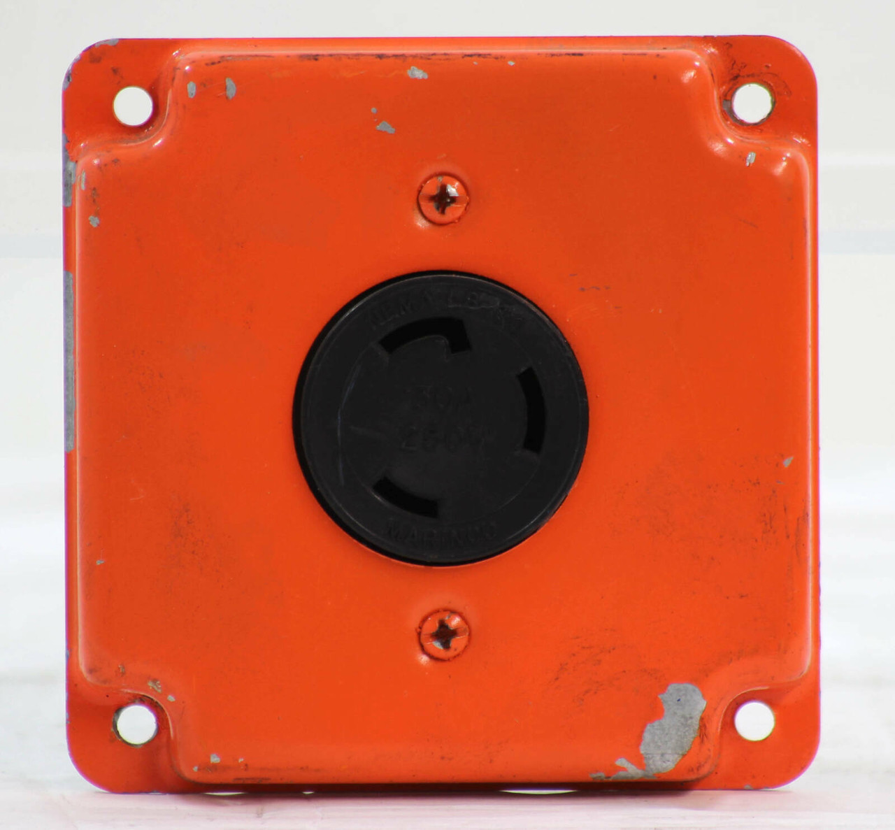 Marinco 306R Locking Receptacle With Orange PLate 30A 250V Receptacle,Locking