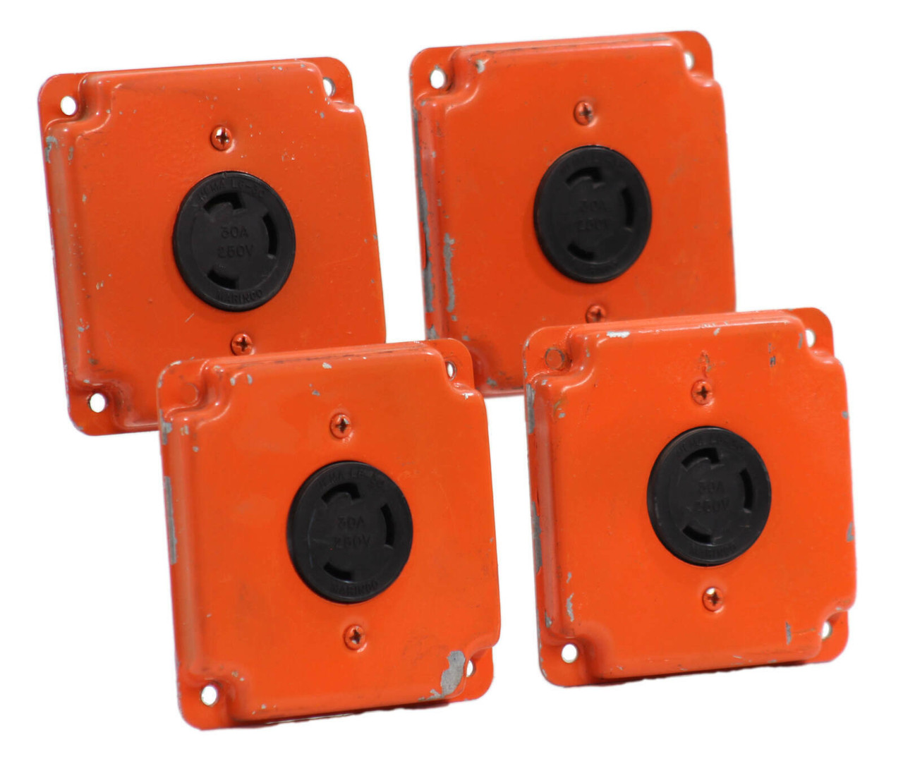 Marinco 306R Locking Receptacle With Orange PLate 30A 250V Receptacle,Locking