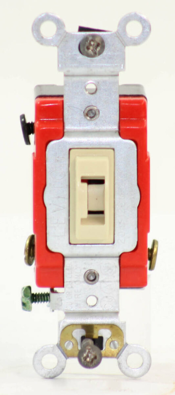 Leviton 1224-2IL 4 Way Key Switch 20A 120/277V Grounding, Tamper Resistant, Ivory