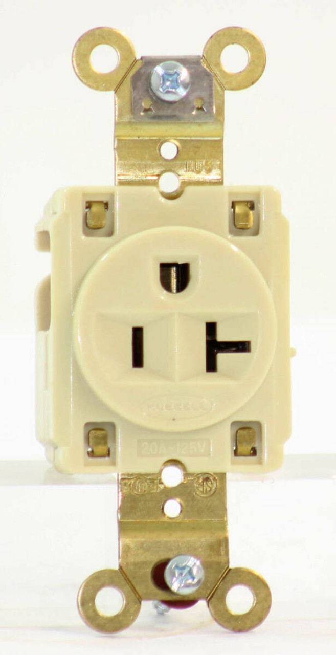 Hubbell HBL5361I Single Receptacle 20A 125V NEMA 5-20R 2 Pole 3 Wire Grounding Specification Grade Replaces Cat 5361I