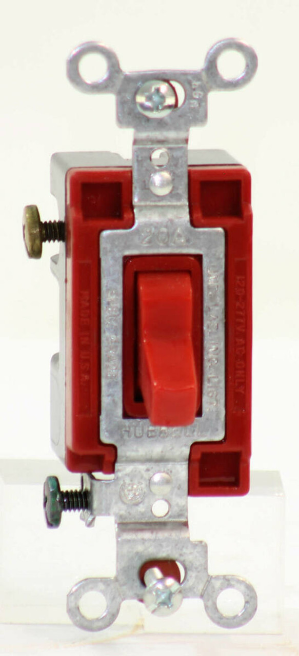 Hubbell CS1223R Toggle Switch 20A 120/277V 3 Way, Specification Grade, For Back and Side Wiring