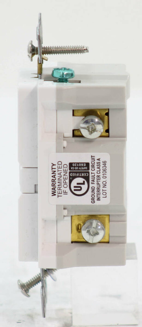 Eaton SGF20W Receptacle 20A 125V 5-20R 2P 3W 14-10AWG Grounding White Flush Mount