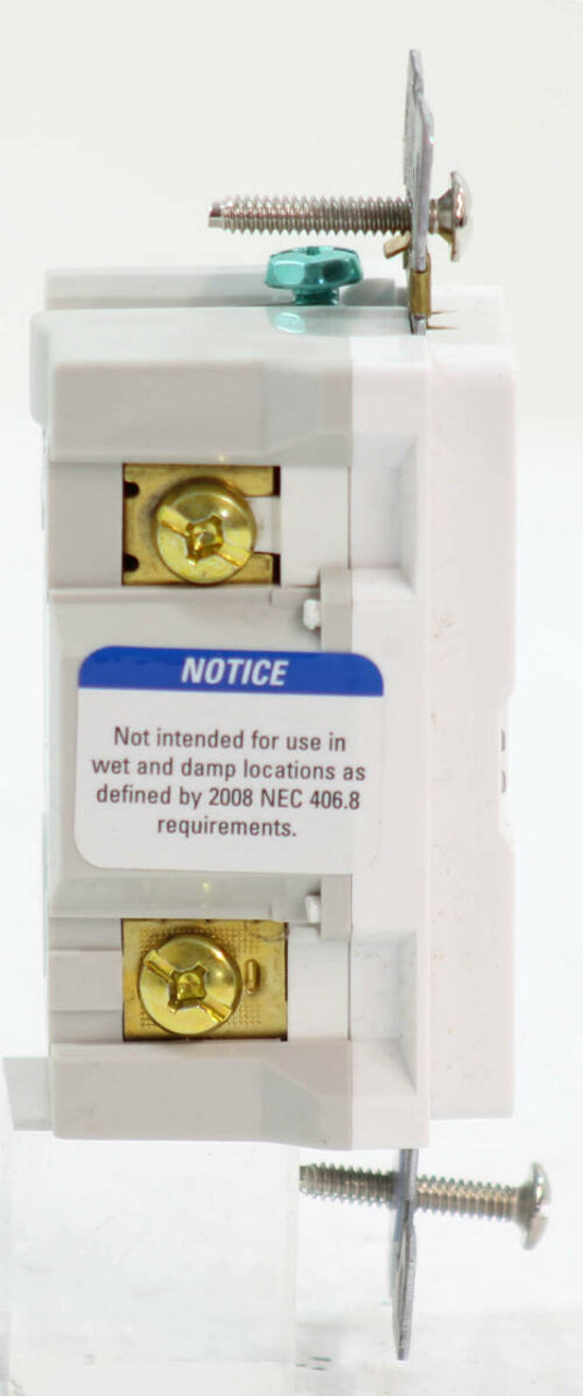 Eaton SGF20W Receptacle 20A 125V 5-20R 2P 3W 14-10AWG Grounding White Flush Mount