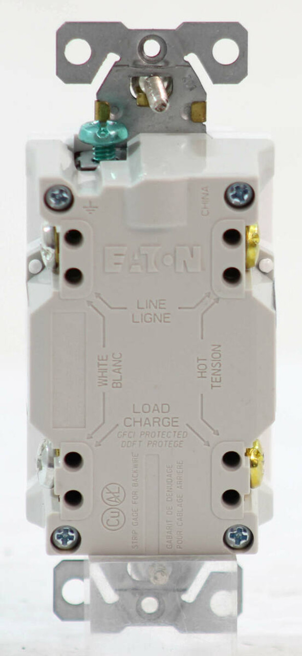 Eaton SGF20W Receptacle 20A 125V 5-20R 2P 3W 14-10AWG Grounding White Flush Mount