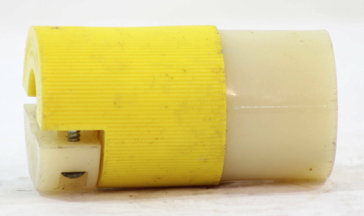 Hubbell HBL23CM13 Twist-Lock 20A 125V 2P 3W NEMA L5-20R Screw Terminal Yellow Nylon