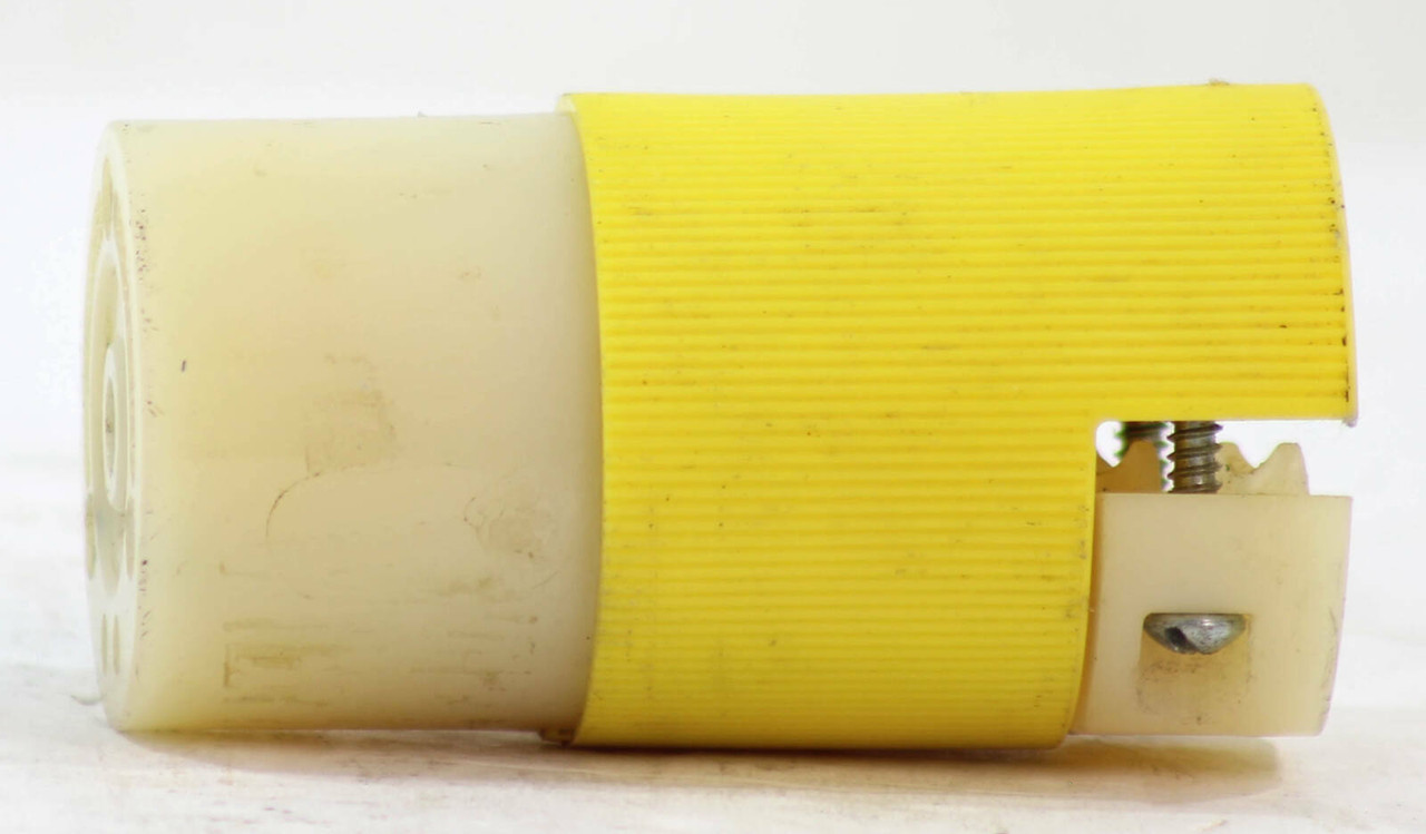 Hubbell HBL23CM13 Twist-Lock 20A 125V 2P 3W NEMA L5-20R Screw Terminal Yellow Nylon