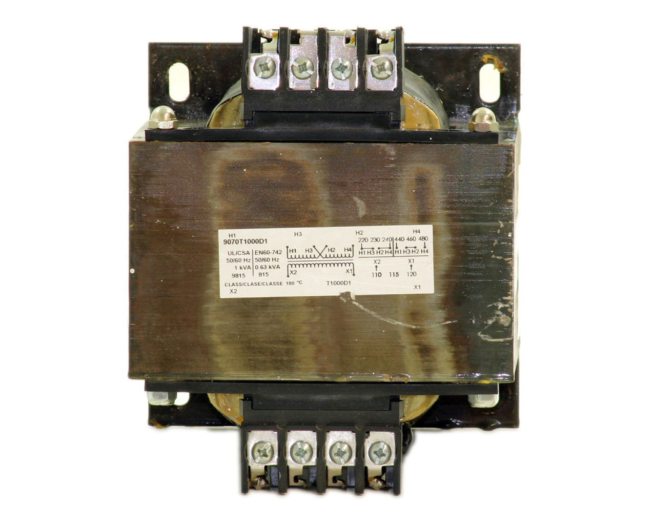 Square D 9070T1000D1 Transformer 100VA 1PH P:240x480V S:120V 50/60Hz Type T Industrial Control