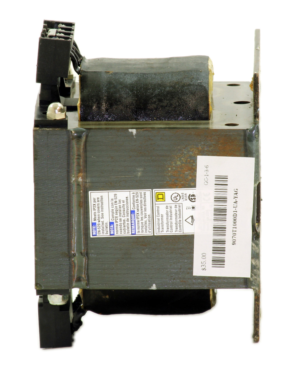 Square D 9070T1000D1 Transformer 100VA P:240/480V S:120V 50/60Hz 1PH Type T Industrial Control