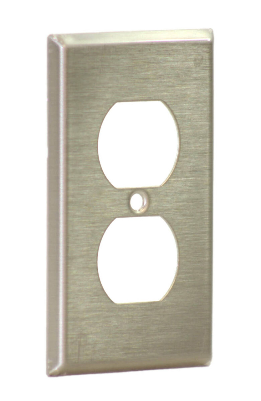 Cooper 93101-BOX One Gang Duplex Wallplate Material: Stainless Steel