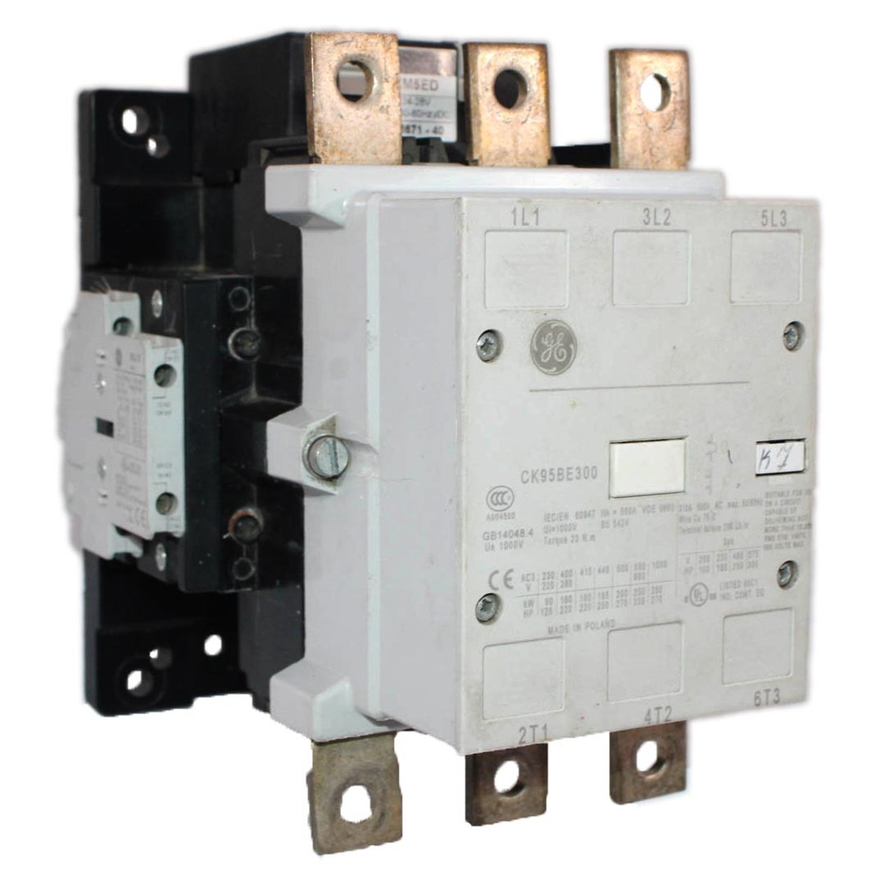 General Electric CK95BE300 Contactor 302A 600V 3P 24-28V Coil w/Auxiliary BCLL11 General Electric CK95BE300 Contactor 302A 600V 3P 24-28V Coil w/Auxiliary BCLL11