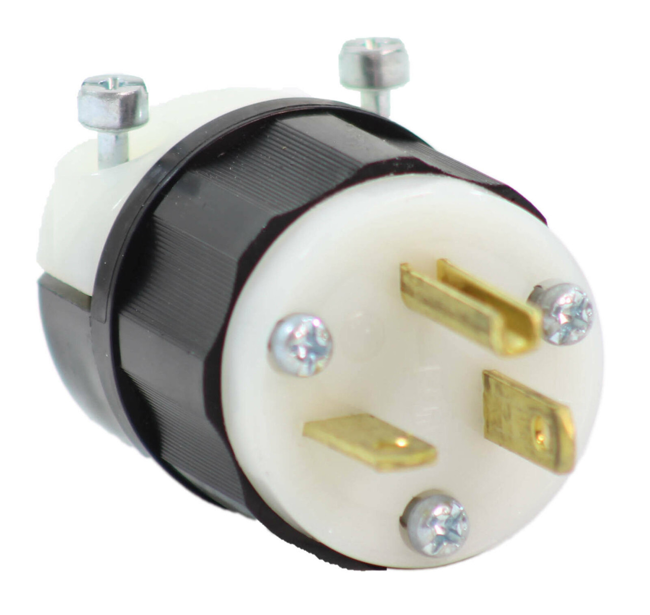 Leviton 5366-C Grounding Plug 2 Pole, 3 Wire, Straight Blade, Black