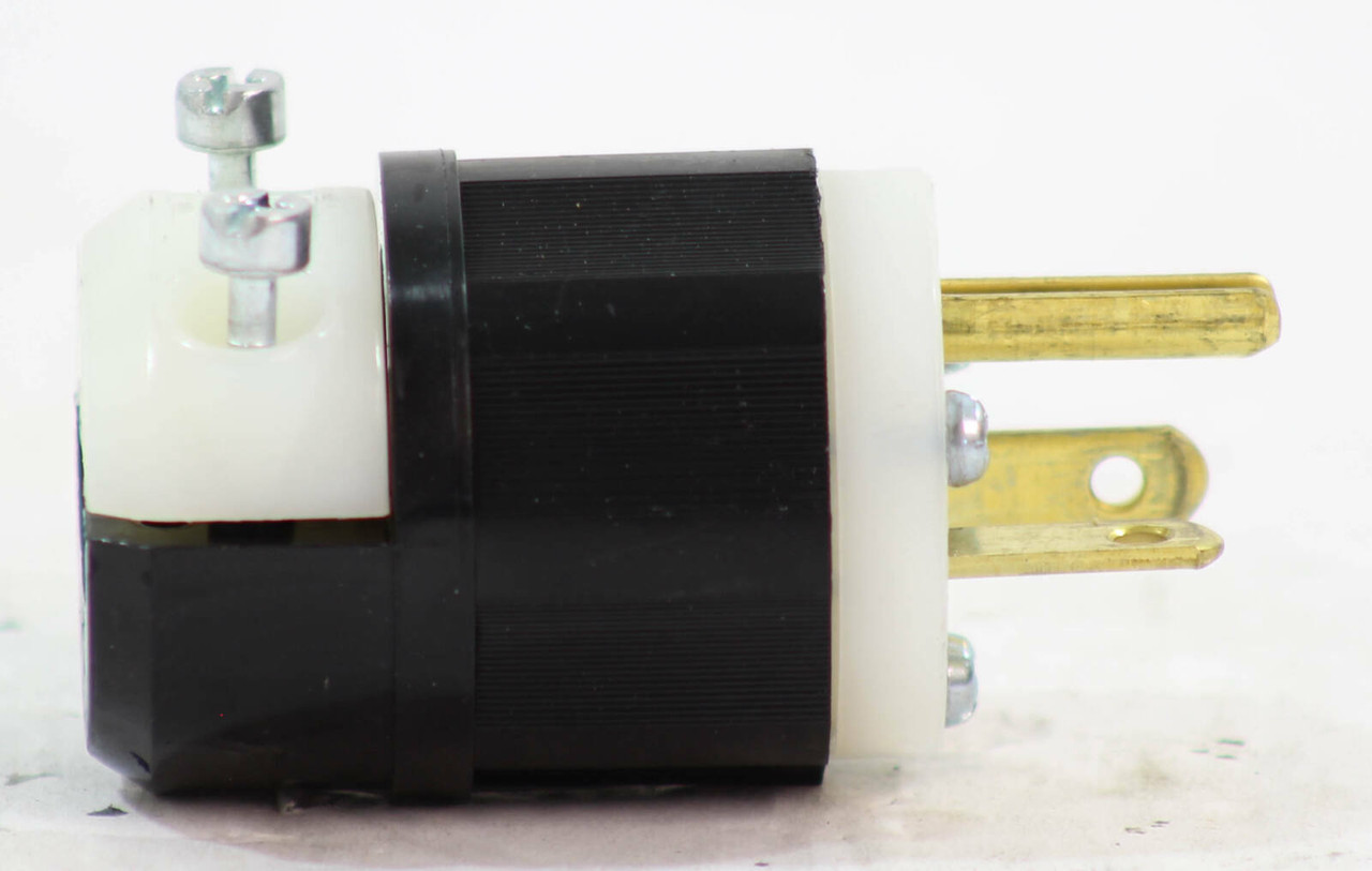 Leviton 5366-C Grounding Plug 2 Pole, 3 Wire, Straight Blade, Black