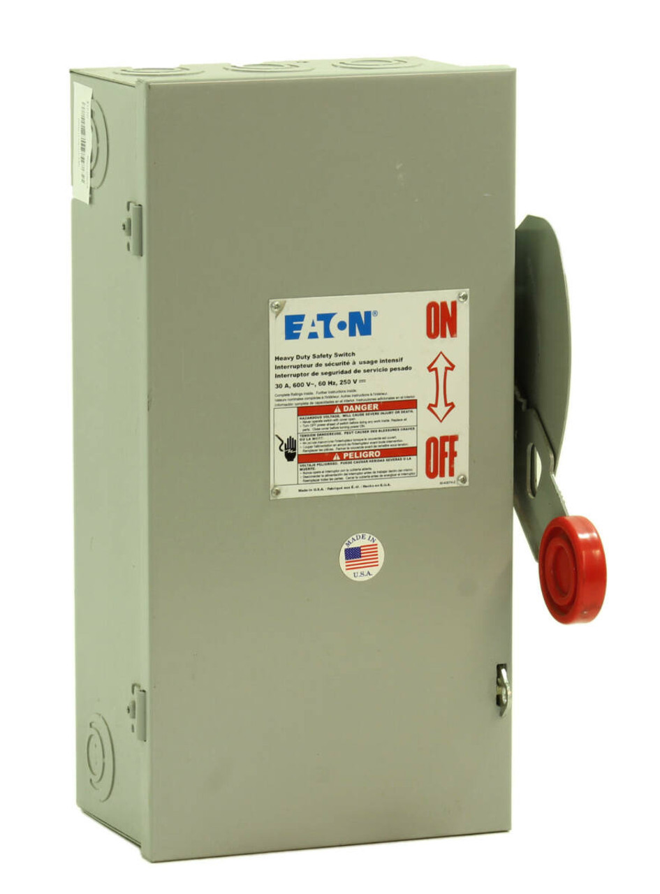 Eaton DH361UGK Heavy Duty Safety Disconnect Switch 30A 250V 3P NEMA: 1 Non-Fusible: Yes Heavy Duty Safety Disconnect Switch 60 Hz