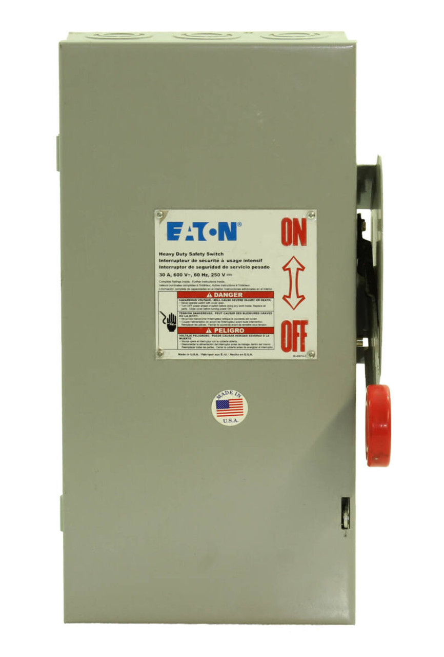 Eaton DH361UGK Heavy Duty Safety Disconnect Switch 30A 250V 3P NEMA: 1 Non-Fusible: Yes Heavy Duty Safety Disconnect Switch 60 Hz