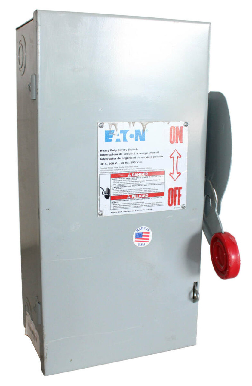 Eaton DH361UGK Heavy Duty Safety Switch 30A 250V 3P NEMA: 1 Non-Fusible: Yes