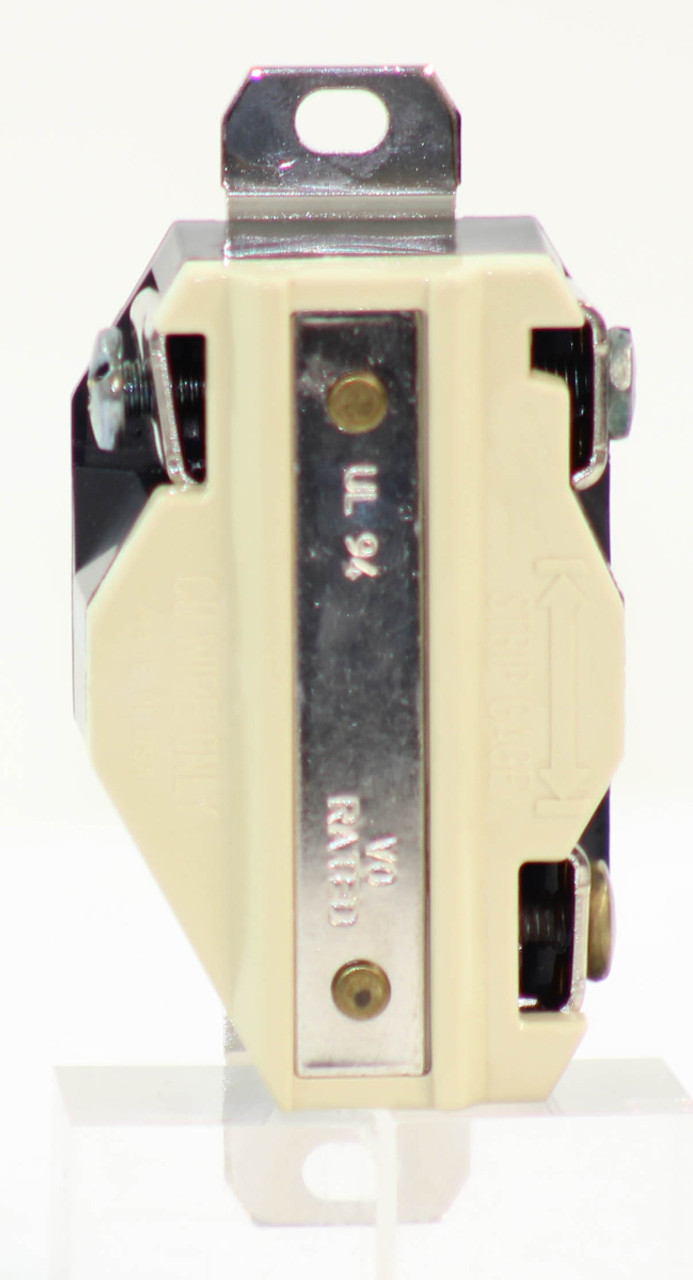 Leviton 2310 Receptacle 20Amp, 125 Volt NEMA L5-20R, 2P, 3E Flush Mtg Locking Receptacle, Industrial Grade, Grounding