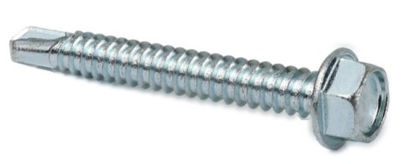 Fastenal 11123198 #4 Point Steel Self-Drilling Screw Diameter: #12 L: 2 Inches Indented Hex WasherHD