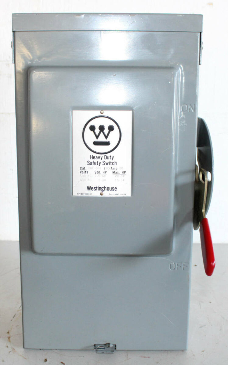 Westinghouse RHF-361 Heavy Duty Safety Switch 30A 600V 3P NEMA: 3R Fusible: No