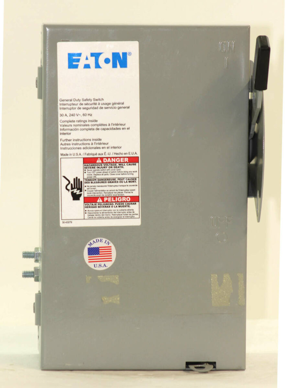 Eaton DG221UGB Non-Fusible Disconnect 30A 240V 2P NEMA 1 Safety Switch
