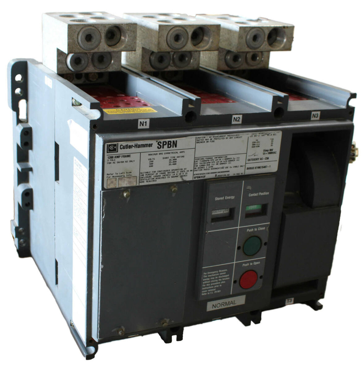 Cutler-Hammer SPBN 1200A Manual Transfer Switch | 3-Pole | 3-Phase | 35kVA | Electric Operation