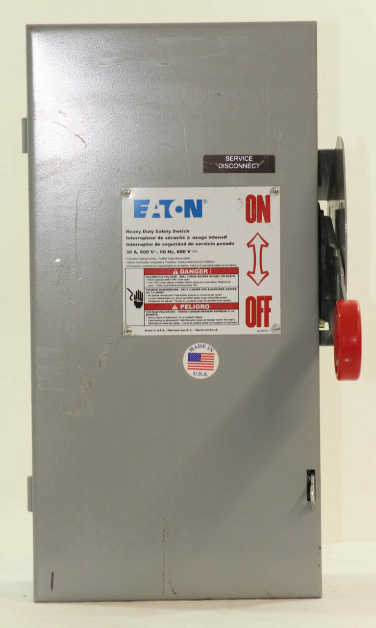 Eaton DH261UGKN Heavy Duty Safety Switch 30A 600V 3P NEMA: 1 Non-Fusible