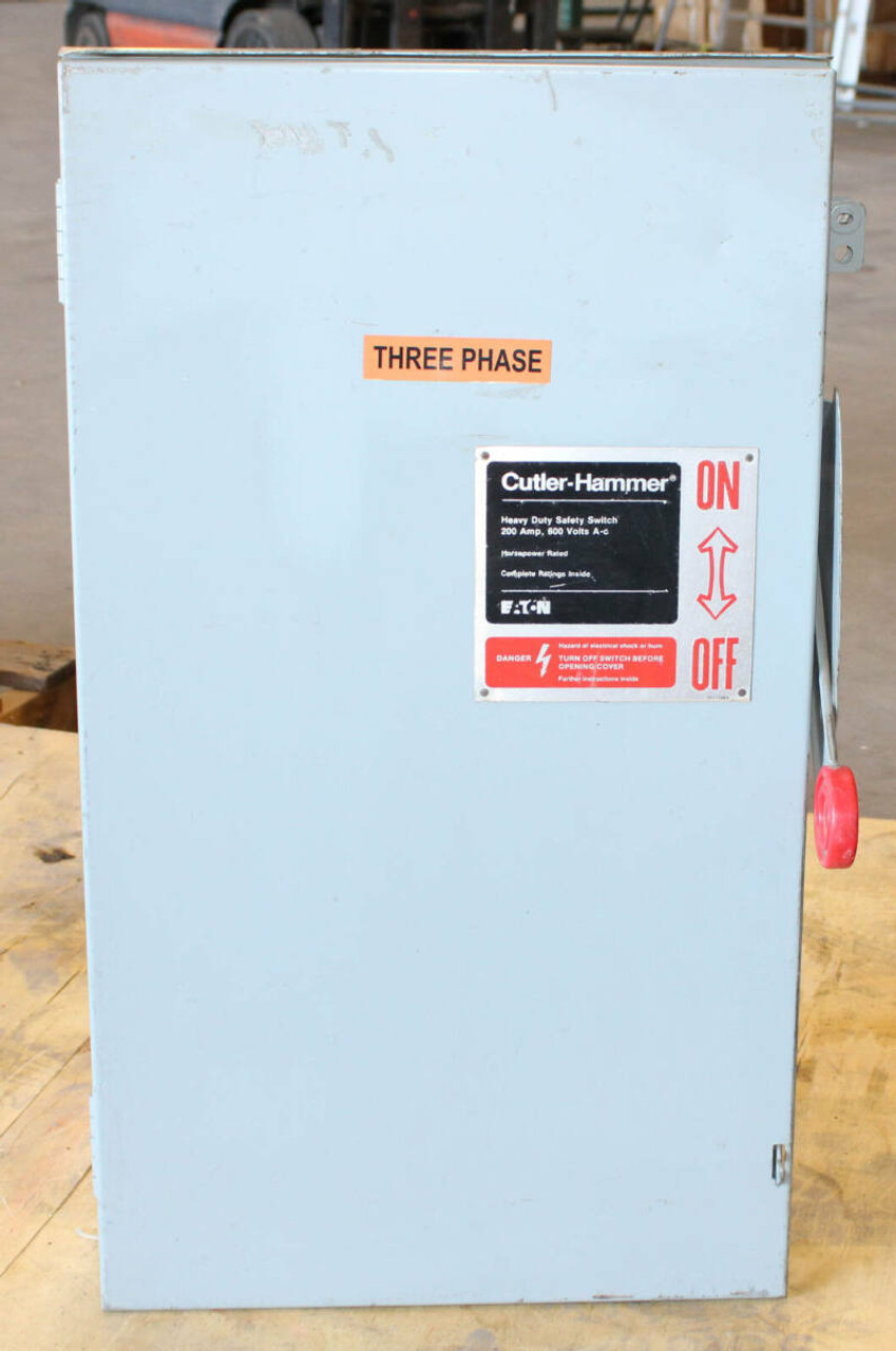 Cutler-Hammer DH364URK Non-Fusible Disconnect 200A 600V 3P NEMA 3R Safety Switch