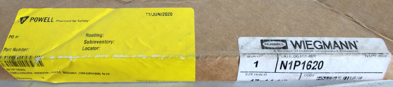 Wiegmann N1P1620 Non-Flanged Inner Back Panel – 14-Gauge Carbon Steel, White Powder Coat, NEMA 1 Enclosure