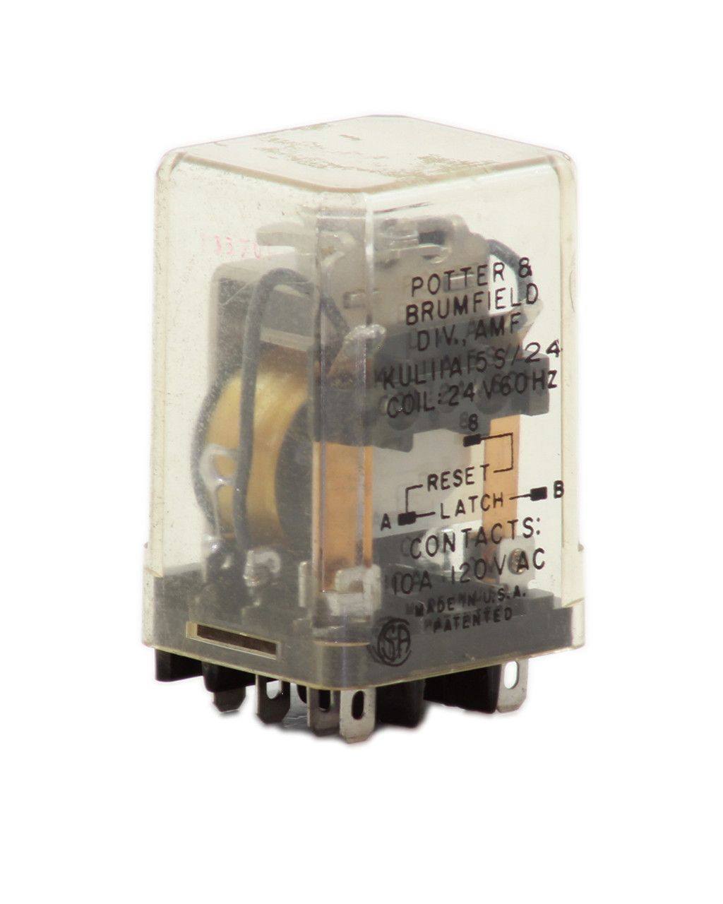 Potter and Brumfield KUL11A15S24 General Purpose Relays 10A 120V 11PINS Coil:24V 60Hz