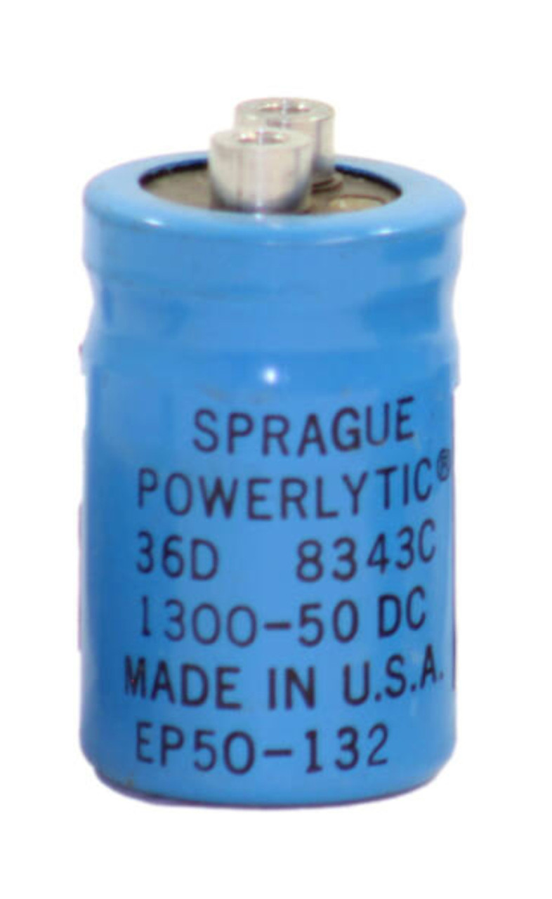 Sprague EP50-132 Electrolytic Capacitor 50V Diameter: 1-1/2 Inch 1300 36D 8417C 1300-50 DC