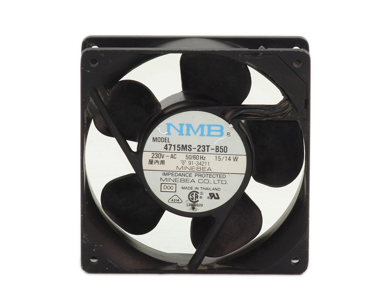 NMB 4715MS-23T-B50 AC Axial Fan 230 ACV Diameter: 4.75 Inches 15/14W 50/60 Hz