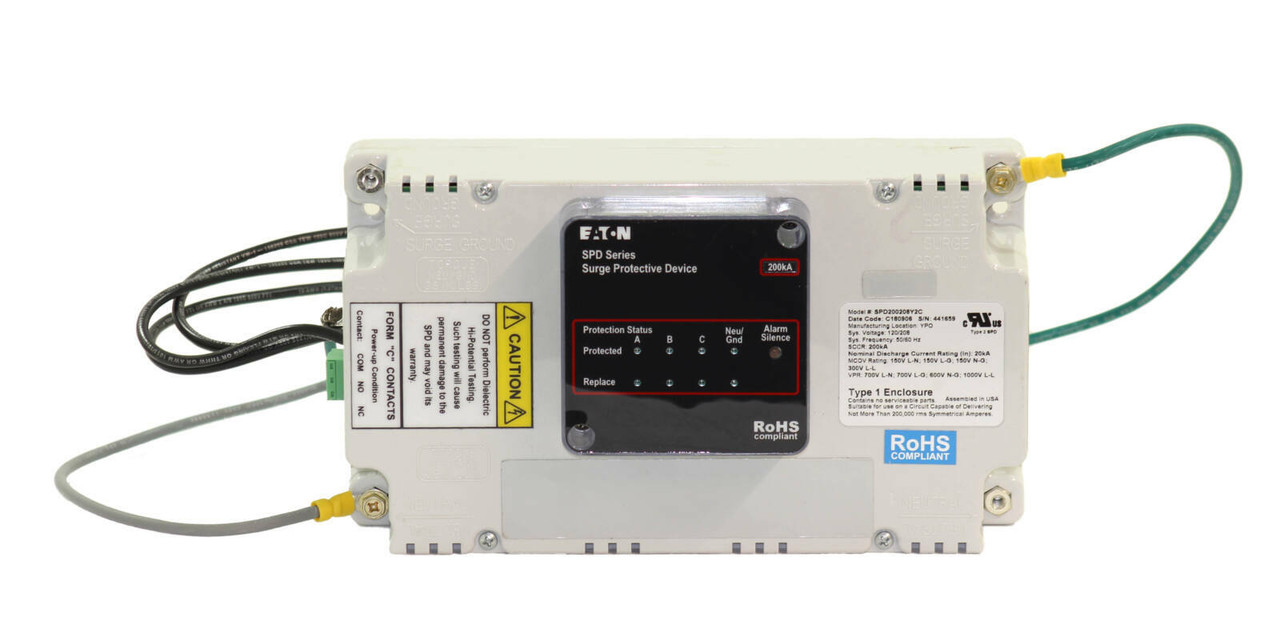 Eaton SPD200208Y2C Surge Protection Device Sys Voltage 120/208, Sys Frequency 50/60Hz