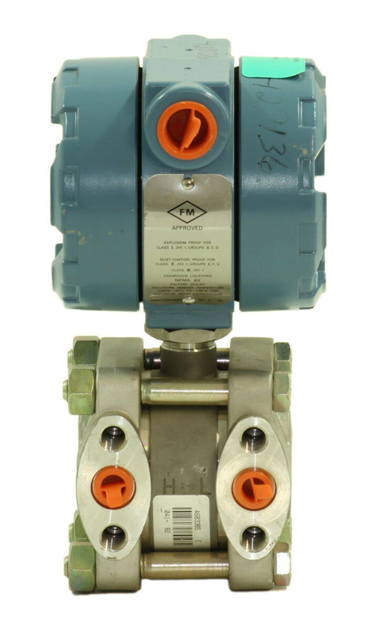Rosemount 1151DP8E22B1 Differential Pressure Transmitter CAL 0-1000 PSI Output 4-20 MA Supply 45VDC MAX. MAX. W.P. 2000 PSI Range: 8 Type: DP/GP Mat'l: SST Fill: SIL Nema 4X .