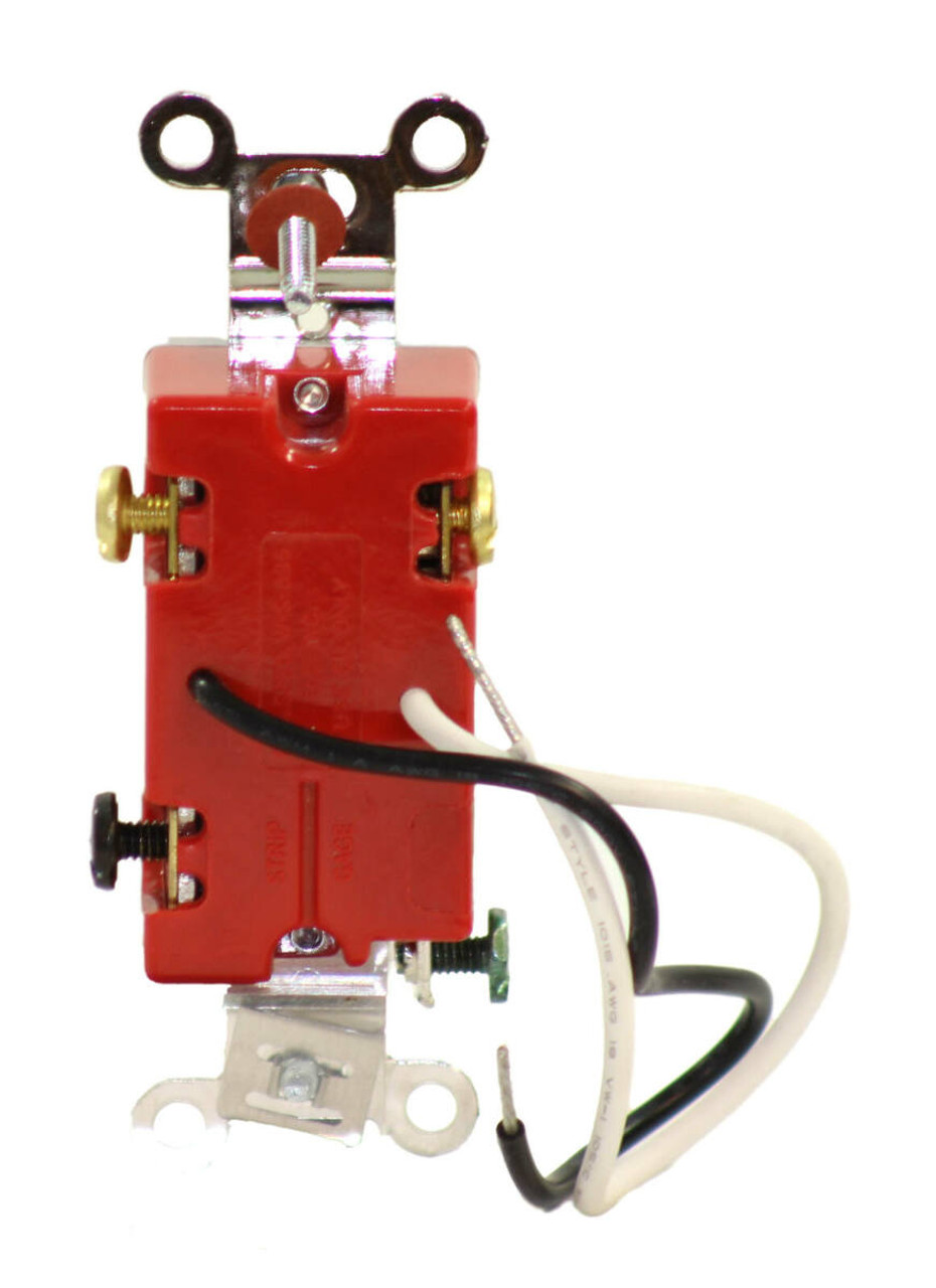 Hubbell HBL1223PL 3 Way Pilot Light Toggle Red Switch 20A 120-277VAC