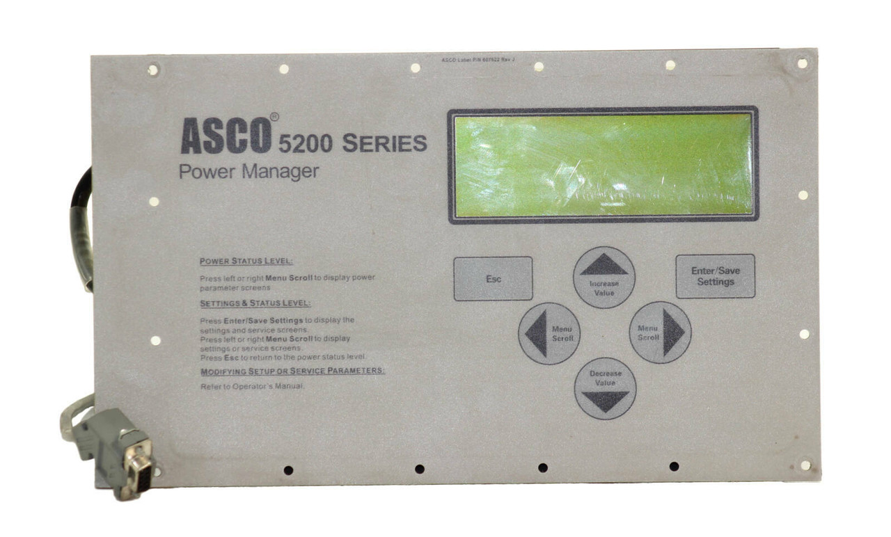 ASCO 607622 5200 Power Manager Series