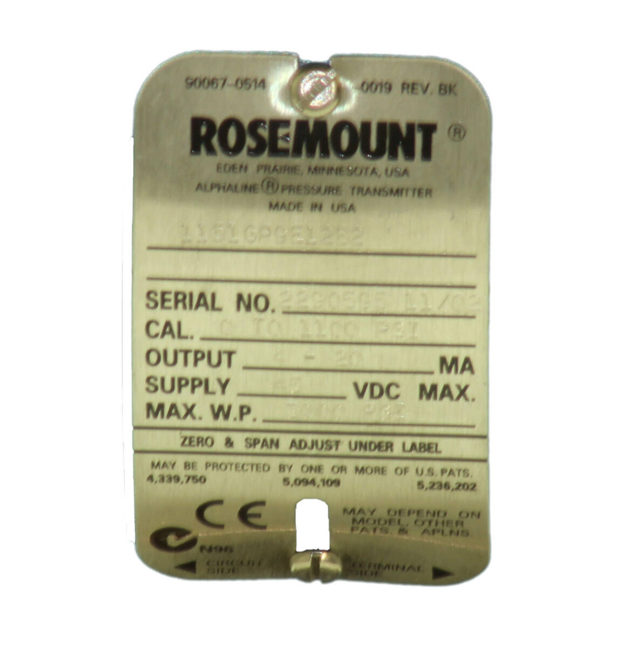 Rosemount 1151GP9E12B2 Differential Pressure Transmitter