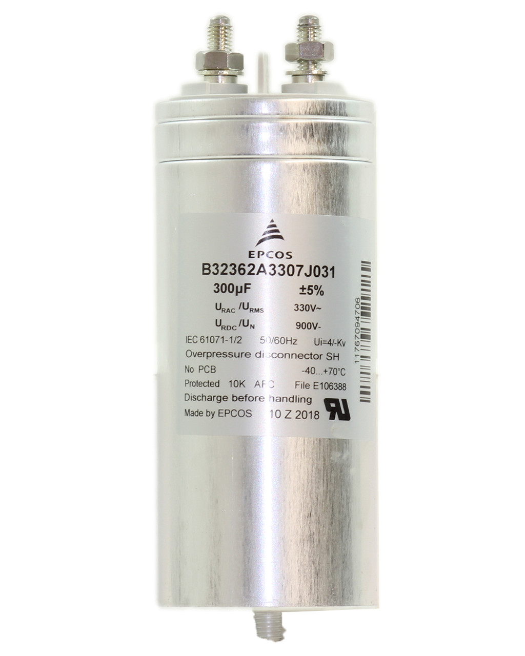 TDK Electronics B32362A3307J031 Capacitor 900V 300 µF 50-60 Hz