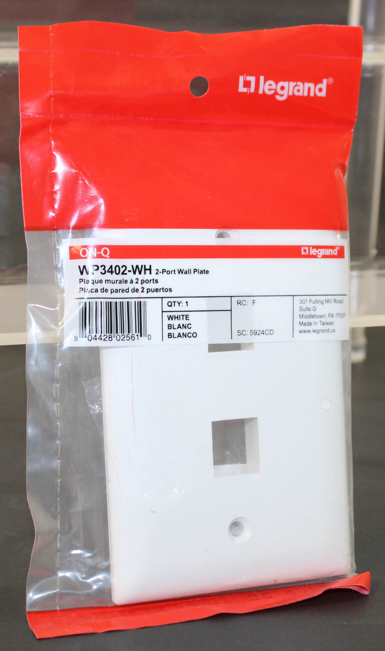 Legrand WP3402-WH 2 Port Wall Plate White