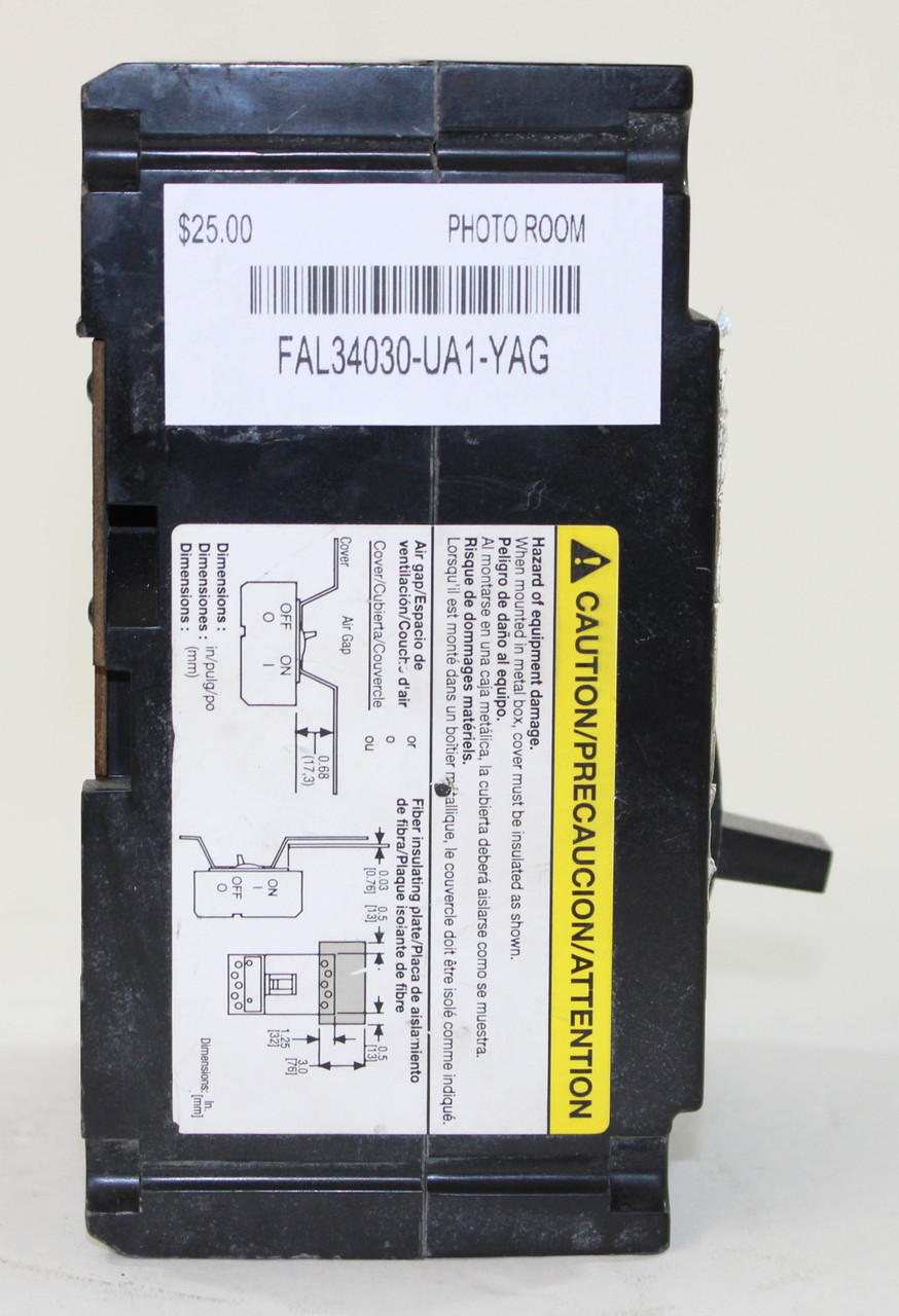 Square D FAL34030 Breaker 30A, 480V, 3P, 25kA