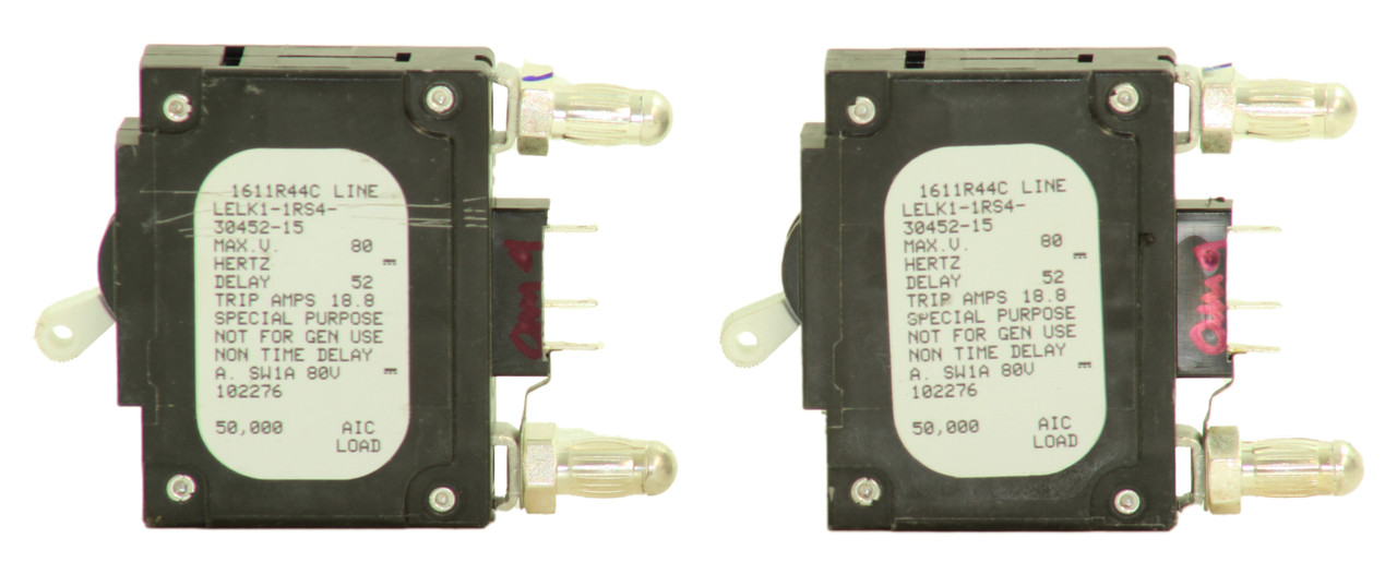 Airpax LELK1-1RS4-30452-15 Breaker 15A 80V 1P Trip Amps 18.8